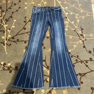 Grace Jean bell bottoms,size 16 kids,blue color with white stripes
